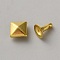 Brass Rivets, Semi-Tublar Rivets, Collision Rivets, Pyramid, Golden, 6x6x4mm, Hole: 1.8mm