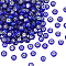 Handmade Evil Eye Lampwork Beads Strands, Flat Round, Blue, 6x3mm, Hole: 1mm, about 65pcs/strand, 13.98''(35.5cm)