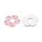 Flower Theme Printed Acrylic Pendants, Pink, 33.5x33.5x2mm, Hole: 1.6mm