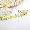 Flower Lace Embroidery Choker Necklaces, with Alloy End Chains, Platinum, Yellow, 11.81 inch(30cm)
