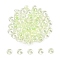 Transparent Dyed Colours Glass Seed Beads, Donut, Green Yellow, 6x3mm, Hole: 1.2mm, about 2500pcs/pound