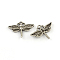Tibetan Style Zinc Alloy Pendants, Lead Free & Cadmium Free, Dragonfly, Antique Silver, 16x23x2mm, Hole: 2mm, about 585pcs/500g