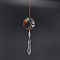Tree of Life Natural Mixed Stone Chips Hanging Suncatchers, Glass Suncatchers Rainbow Maker for Windows, Garden, Christmas Tree Decoration, Flat Round, 410mm, , Flat Round: 55mm