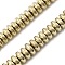 Electroplated Synthetic Non-magnetic Hematite Beads Strands, Disc, Real 18K Gold Plated, 6.5x2.5mm, Hole: 0.9mm, about 157pcs/strand, 15.51''(39.4cm)