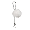 Aluminum Alloy Pom Pom Ball Beadable Keychain Bar, White, 147x50x50mm