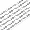 Non-Tarnish 3.28 Feet 304 Stainless Steel Chains, Cable Chains, Link Chains, Textured, Stainless Steel Color, 2.5x2x0.3mm