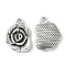 Tibetan Style Alloy Pendants, Rose Flower, Cadmium Free & Lead Free, Antique Silver, 17.5x14x3mm, Hole: 2mm