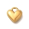 304 Stainless Steel Charms, Heart Charm, Ion Plating(IP), Golden, 12x12x3mm, Hole: 3x3mm