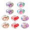 10Pcs 5 Colors Transparent Resin European Rondelle Beads, Large Hole Beads, with Polymer Clay & Platinum Tone Alloy Double Cores, Mixed Color, 14x8.5mm, Hole: 5mm 2pcs/color
