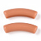 Opaque Acrylic Beads, Curved Tube, Chocolate, 32x10x8mm, Hole: 1.8mm