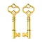 Tibetan Style Alloy Big Pendants, Skeleton Key, Cadmium Free & Lead Free, Antique Golden, 60x21x3mm, Hole: 4x5mm, about 200pcs/1000g