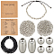 DIY Morse Code Beaded Bracelet Necklace Making Kit, Jewelry Set, Platinum, 4~80x0.8~80x0.4~4mm, Hole: 1.4~1.5mm