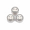 Tibetan Style Alloy European Beads, Cadmium Free & Lead Free, Flat Round with Smile, Antique Silver, 10x6.5mm, Hole: 4.5mm, about 440pcs/1000g