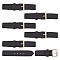 6 Sets PU Leather Buckles, Tab Closures, Cloak Clasp Fasteners, with Alloy Roller Buckle, Black, 116~145mm