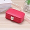 PU Imitation Leather Jewelry Organizer Box, with Wood Inside, Velvet Covered, Portable Jewelry Storage Case, for Ring, Earrings and Necklace, Crimson, 12x7.5x4cm