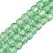 Handmade Foil Lampwork Beads Strands, Square, Pale Green, 10x9x9.5mm, Hole: 1.2mm, about 40pcs/strand, 14.76''(37.5cm)
