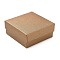 Cardboard Jewelry Boxes, for Ring, Earring, Necklace, with Sponge Inside, Square, Dark Goldenrod, 7.4x7.4x3.2cm