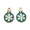 Alloy Enamel Pendants, Snowflake, Golden, 19x13x1.2mm, Hole: 1.8mm