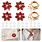 Alloy Cufflinks & 4-Hole Plastic Buttons, with Alloy Rhinestone, Golden, Flower & Flat Round, Ruby, 27mm & 11x2mm, 26pcs/set