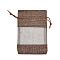 Cotton Packing Pouches, Drawstring Bags, with Organza Ribbons, Camel, 14.8x10x0.35cm