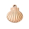 Ion Plating(IP) 304 Stainless Steel Pendants, Shell Charm, Rose Gold, 20.5x16x2.5mm, Hole: 1.6mm