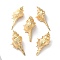 Electroplated Natural Conch Shell Big Pendants, Shell Shape Charms, Golden, 52~70x26~29x21~24mm, Hole: 1.8mm