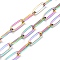 Ion Plating(IP) 304 Stainless Steel Paperclip Chains, Soldered, with spool, Rainbow Color, Link: 12x4x1mm, about 32.8 Feet(10m)/roll