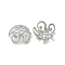 Rack Plating Brass Bead Caps, Long-Lasting Plated, Cadmium Free & Lead Free, Flower, Platinum, 4.5x10.5x10.5mm, Hole: 1.3mm