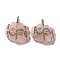 Natural Rose Quartz Copper Wire Wrapped Pendants, Cloud Charms with Brass Beads, Rack Plating, Platinum, 47~50x44.5~45x11~12mm, Hole: 6x5.5mm