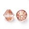 Transparent Acrylic Beads, Bicone, Dark Salmon, 6x5.5mm, Hole: 1.5mm, about 6120pcs/500g