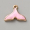 Alloy Enamel Pendants, Golden, Fish, 15x17.5x2.5mm, Hole: 1.2mm