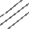 Ion Plating(IP) 304 Stainless Steel Dapped Chains, Cable Chains, Soldered, with Spool, Flat Oval, Black, 3x1.4x0.8mm, about 32.81 Feet(10m)/Roll