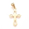 304 Stainless Steel Pendants, Cross, Golden, 28x16.5x1.5mm, Hole: 8mm