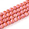 Baking Painted Glass Beads Strands, Round, Two Tone, Coral, 7.5~8mm, Hole: 1.2mm, about 80~82pcs/strand, 26.77~27.56 inch(68~70cm)