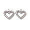 Non-Tarnish 201 Stainless Steel Pendants, Heart Charm, Stainless Steel Color, 16x16x3mm, Hole: 1.6mm