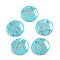Synthetic Turquoise Charms, with Plastic Letter, Flat Round, Letter.N, 15x2mm, Hole: 1.5mm