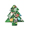 Christmas Acrylic Pendants, with Glitter Powder, Christmas Tree, 41.5x36.5x2.5mm, Hole: 1.8mm
