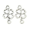 Tibetan Style Alloy Shamrock Connector Charms, Clover Outline Links, Lead Free & Cadmium Free, Antique Silver, 12x20x1.5mm, Hole: 2.5mm