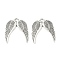 Tibetan Style Alloy Pendants, Wing, Cadmium Free & Lead Free, Antique Silver, 20.5x19x1.5mm, Hole: 1.5mm, 884pcs/1000g