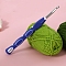 Aluminum Crochet Hooks, with TPR Handle, Dark Blue, 160mm