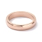 4mm Polished Plain Dome Finger Ring for Girl Women, Ion Plating(IP) 304 Stainless Steel Ring, Rose Gold, US Size 8(18.1mm)