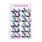 304 Stainless Steel Huggie Hoop Earrings, Ring, Rainbow Color, 14x4mm, Pin: 1mm, 12pairs/card