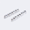 Brass Tube Beads, Tube, Faceted, Silver, 10x1.5mm, Hole: 0.8mm