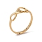 Ion Plating(IP) 201 Stainless Steel Infinity Love Adjustable Ring for Women, Real 18K Gold Plated, US Size 5 3/4(16.3mm)