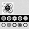 Lacer Theme Waterproof PET Decorative Stickers, Round, 70~75x70~75x0.01mm, 10Pcs/set