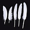 Goose Feather Costume Accessories, Dyed, White, 105~157x16~22mm, about 500pcs/bag