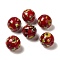 Handmade Lampwork Beads, Round, Dark Red, 15.5~16mm, Hole: 1.6~2.3mm