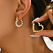 Stylish 201 Stainless Steel Heart Earrings for Women, Versatile and Elegant, Golden, 26mm