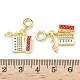 Латунь микропаве фианиты с подвесками из эмали KK-Z134-10G-02-3