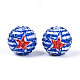 Непрозрачные акриловые круглые бусины ко Дню независимости OACR-T029-07A-1